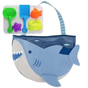 Shark Beach Tote Bag with Sand Toys for Kids